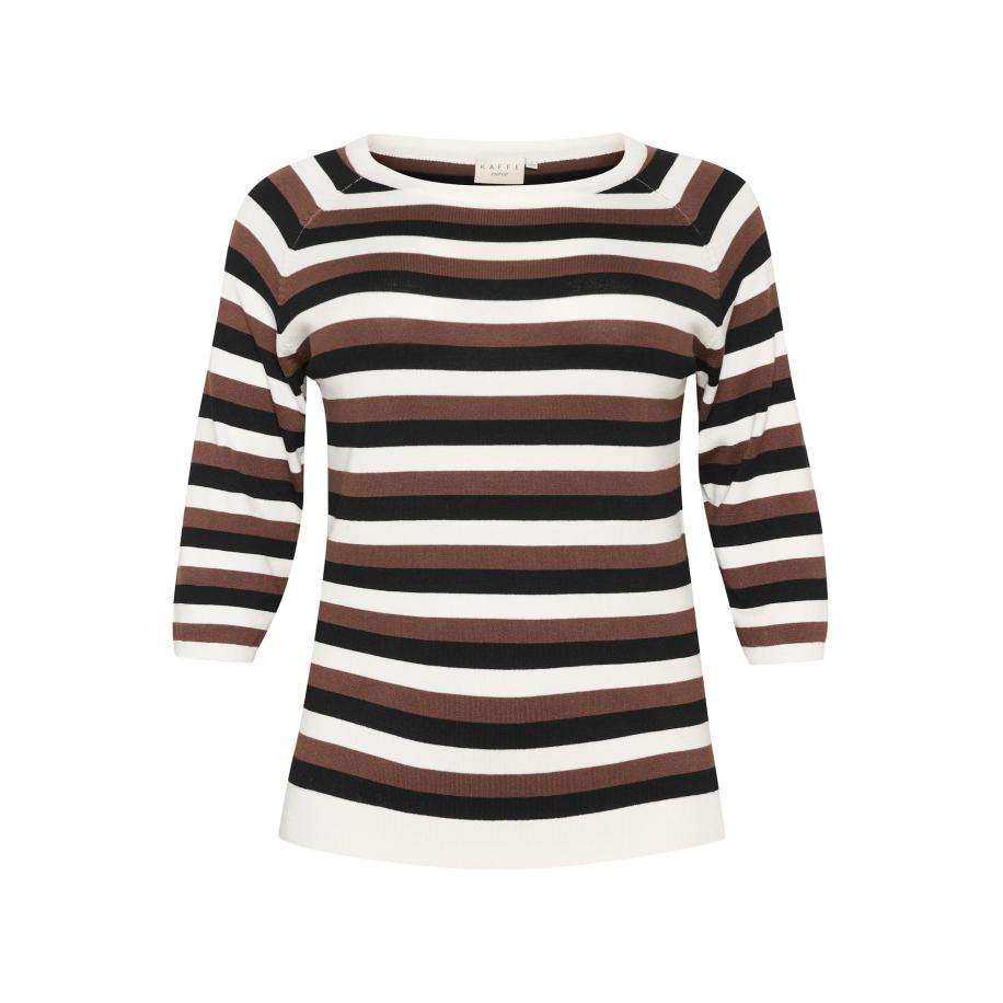 Kaffe KAFFE CURVE Trui Tilda chocoladebruin / zwart / wit -