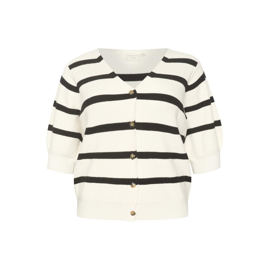 Kaffe KAFFE CURVE Gebreid vest Mela beige / zwart -