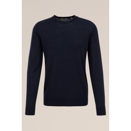 Fundamentals heren Slim fit trui van merinowol - Marineblauw - Merino wol - Maat: XL