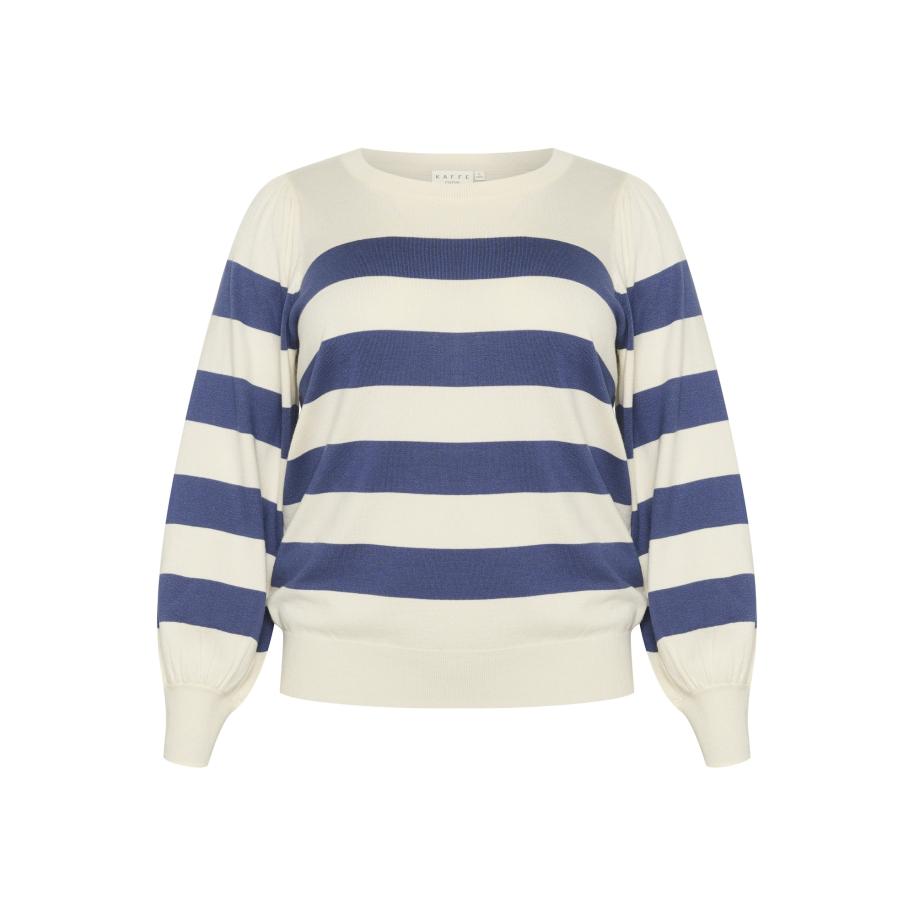 KAFFE CURVE Trui Malia enziaan / wit Multicolor