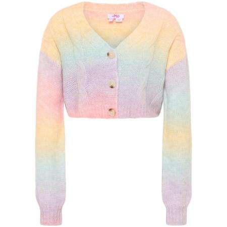 MYMO MYMO Gebreid vest Biany lichtblauw / geel / mauve / lichtroze
