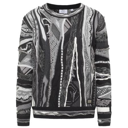 carlo colucci Carlo Colucci Trui Dondi antraciet / lichtgrijs / wit