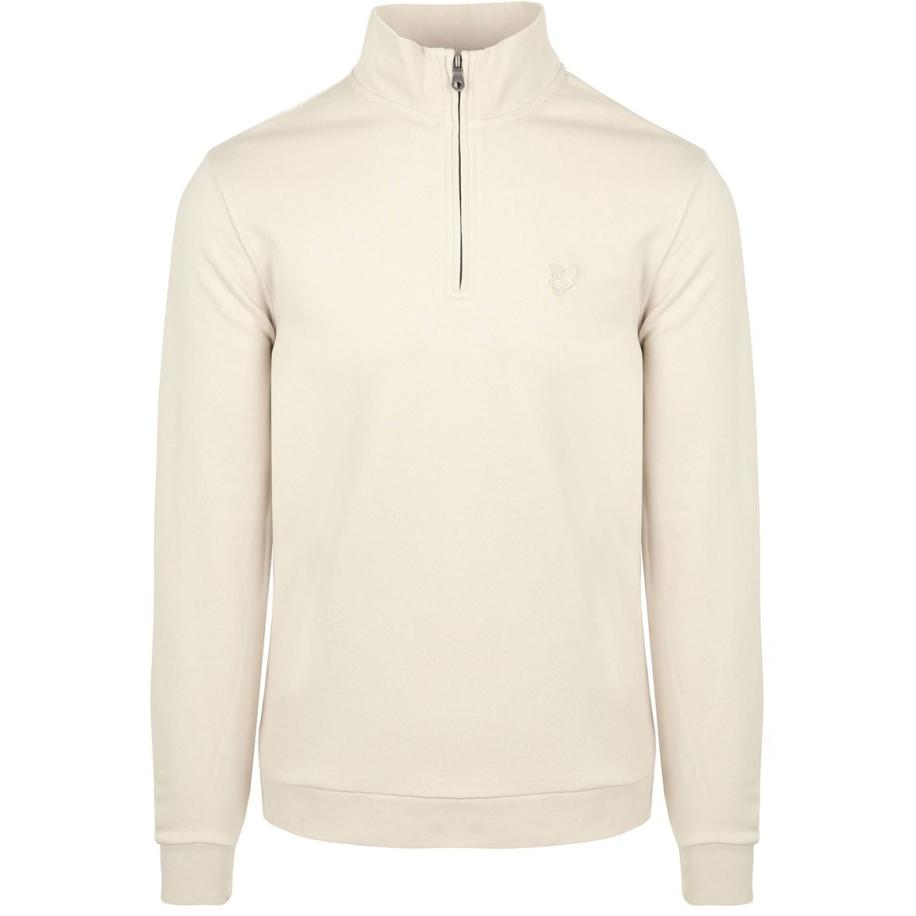 Lyle & Scott Half Zip Pullover Tonal Ecru Bruin
