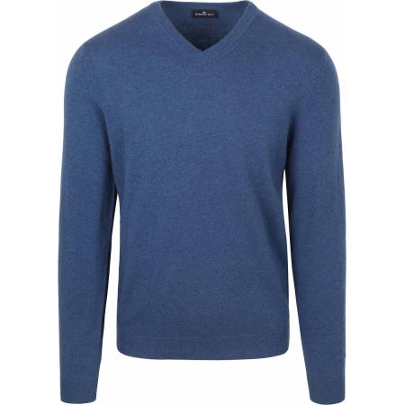 Steppin' Out Pullover V-hals Merinowol Mid Blauw