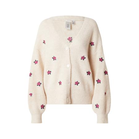 YAS YAS Gebreid vest YASFleur lichtbeige / groen / pink