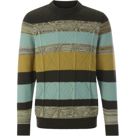 BABISTA BABISTA Trui Tessiboso turquoise / mosterd / olijfgroen / zwart