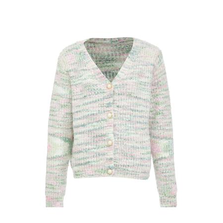 Sidona Sidona Gebreid vest pastelgroen / lichtgroen / rosa / wit