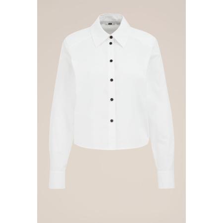 WE Studio dames cropped blouse - Regular fit - Wit - Biologisch katoen - Maat: M