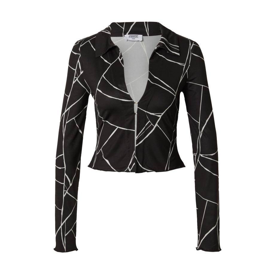 SHYX SHYX Blouse Galina lichtgrijs / zwart -