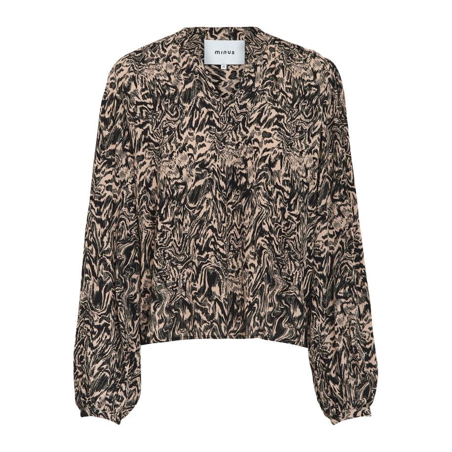 Minus minus Blouse Juvia beige / zwart -