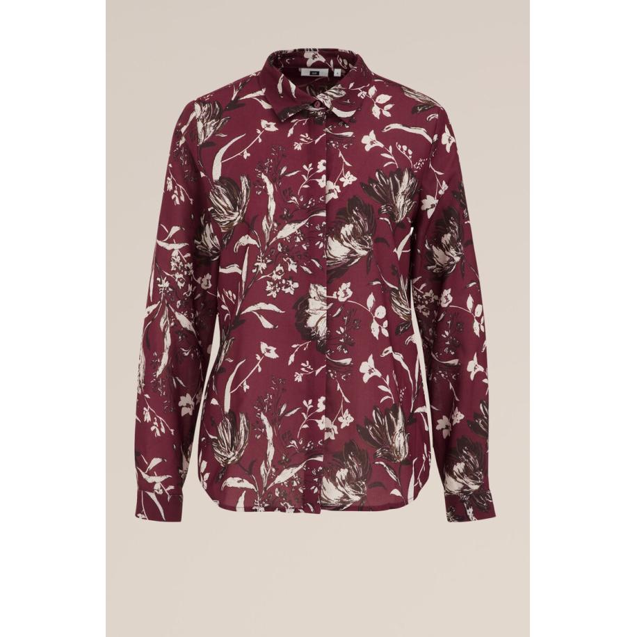 WE Fashion Dames blouse met fijne structuur - Regular fit - Saffraan rood - Maat: XS Rood