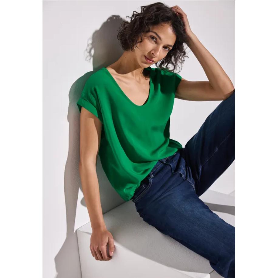Street One Blouse in effen kleur Groen