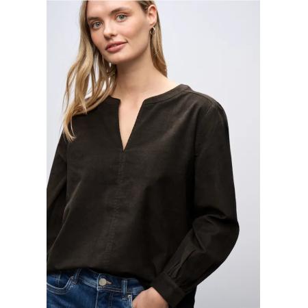 Street One Corduroy blouse in effen kleur