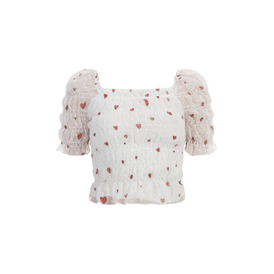 MYMO MYMO Blouse knalrood / zwart / wit -