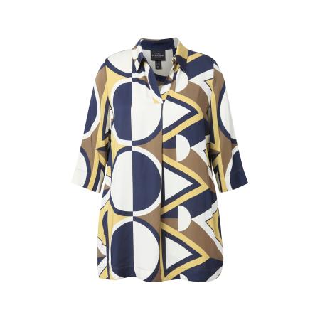 Ulla Popken Ulla Popken Tuniek marine / bruin / citroen / wit