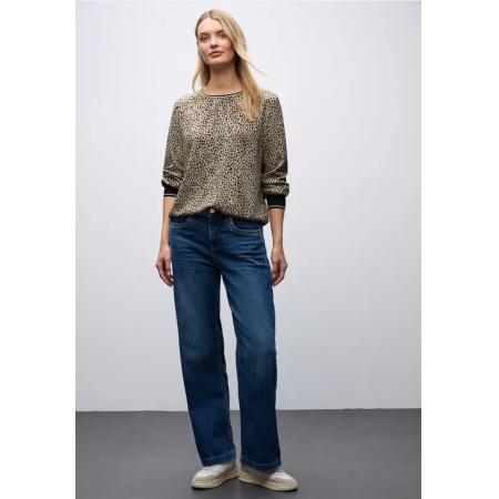 Street One Leo blouse met taping details -