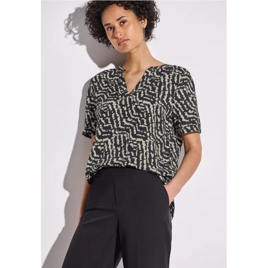 Street One Bedrukte blouse Zwart