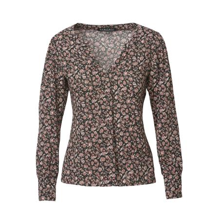 KOROSHI KOROSHI Blouse lichtbruin / rood / zwart / wit