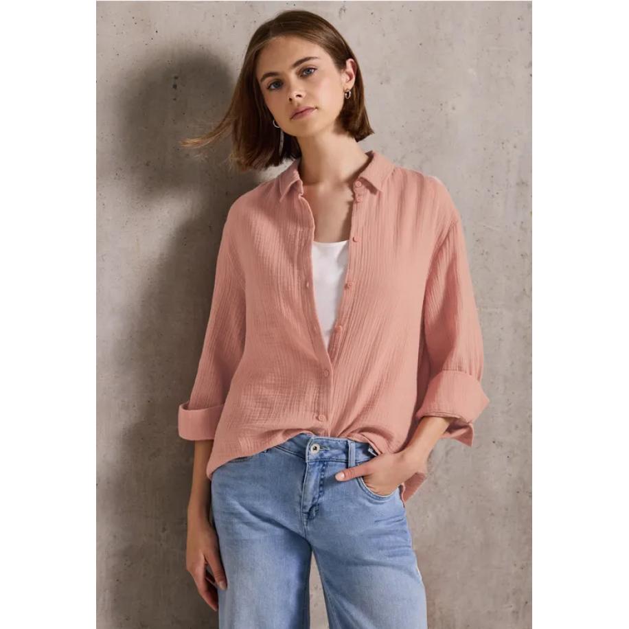 Street One Mousseline overhemd blouse Roze