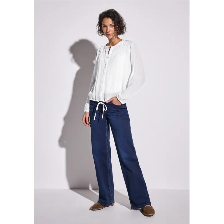 Street One Gerimpelde blouse met rimpels Wit