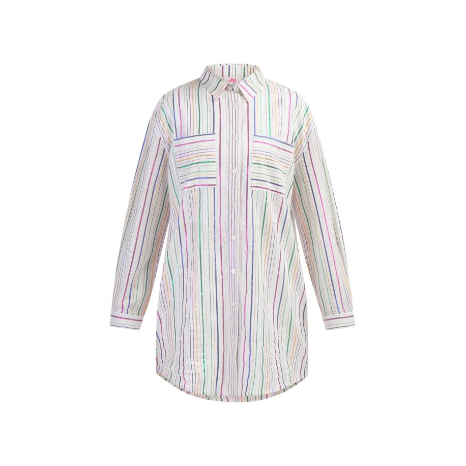 MYMO MYMO Blouse blauw / groen / pink / wit -