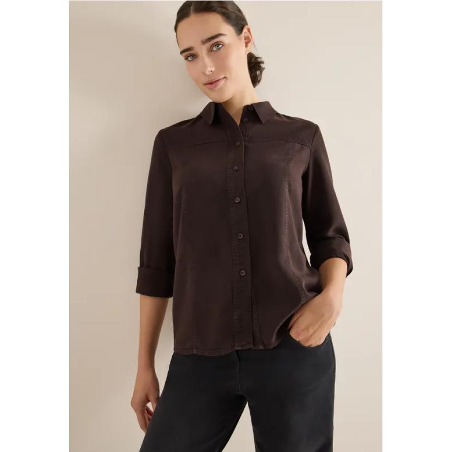 CECIL Gekleurd Lyocell overhemd blouse Bruin
