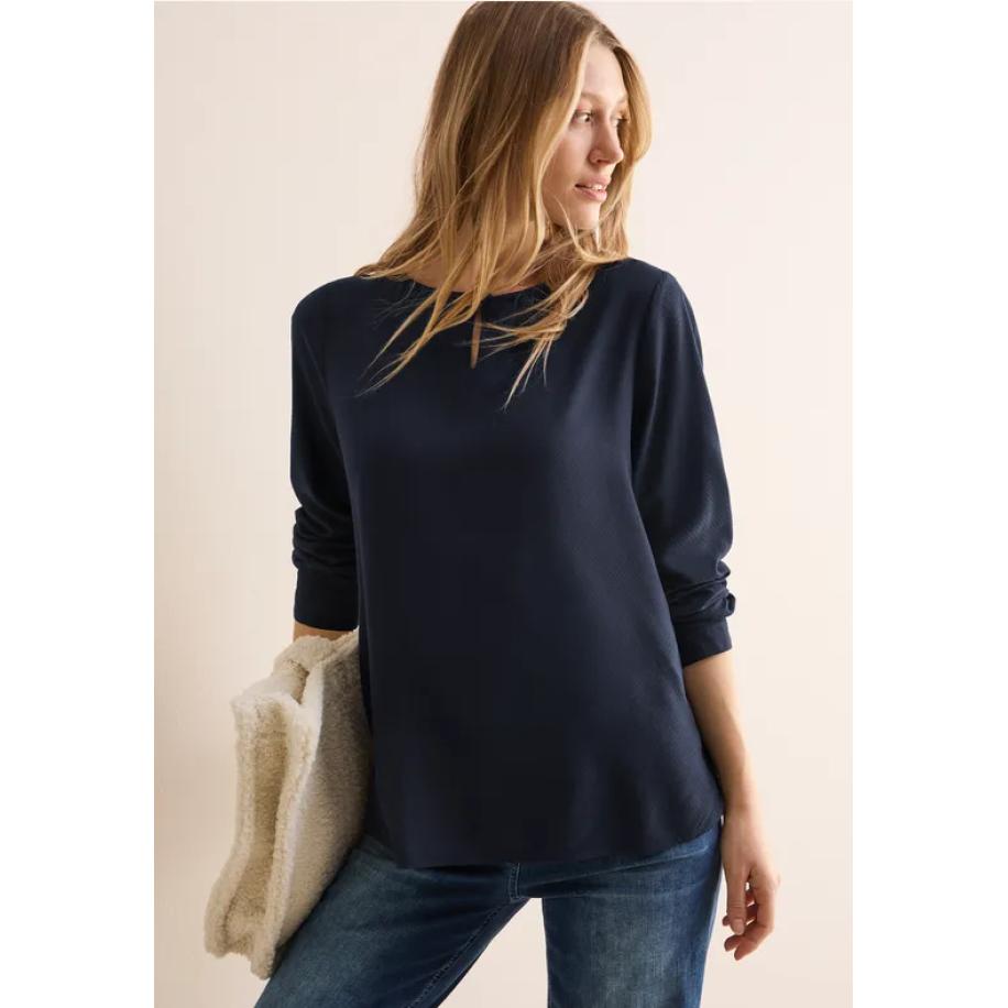 CECIL Blouse in effen kleur Blauw