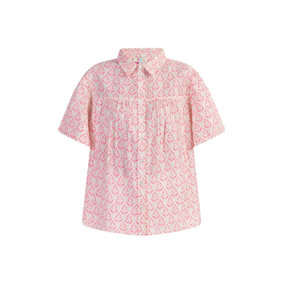IZIA IZIA Blouse rosa / neonroze / wit -
