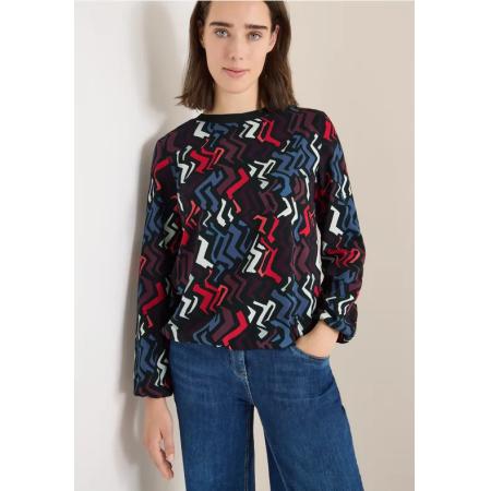 CECIL Blouse met print en glitter -