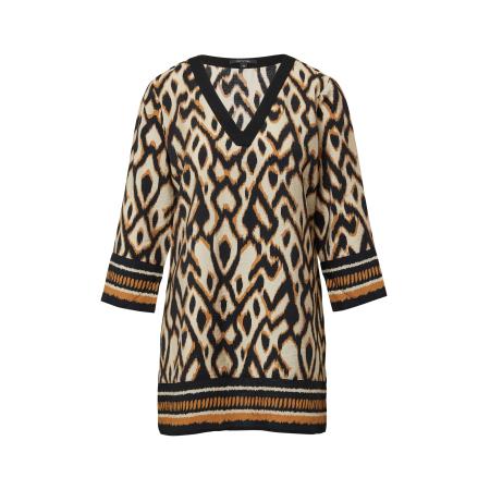 Comma COMMA Blouse lichtbeige / karamel / zwart