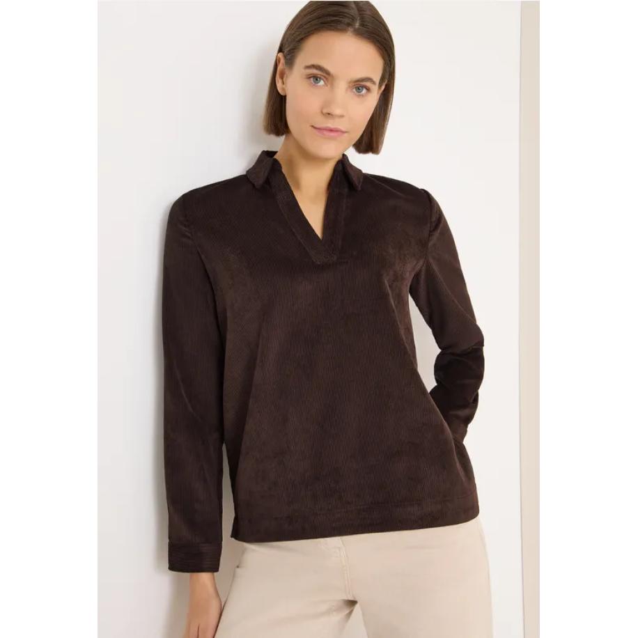 CECIL Zachte corduroy blouse Bruin