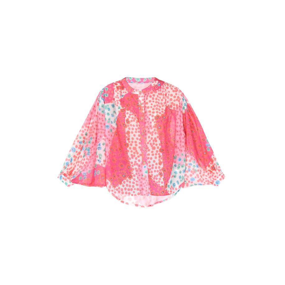 ebeeza ebeeza Blouse beige / lichtblauw / rosé / lichtrood -
