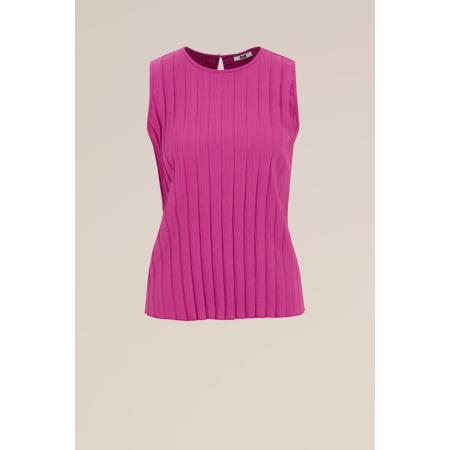 WE Fashion Dames plissé top - Regular fit - Paars - Maat: S