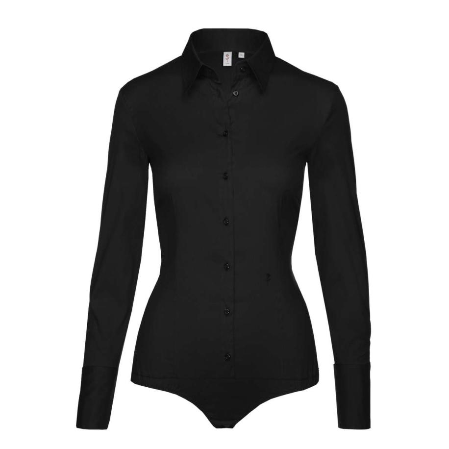 Seidensticker Dames Overhemd zwart, Effen Zwart