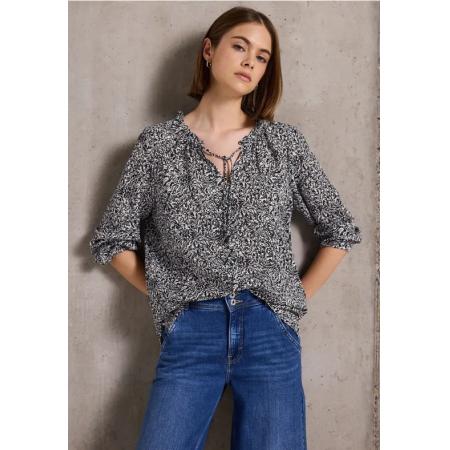 Street One Gedessineerde blouse met ruches