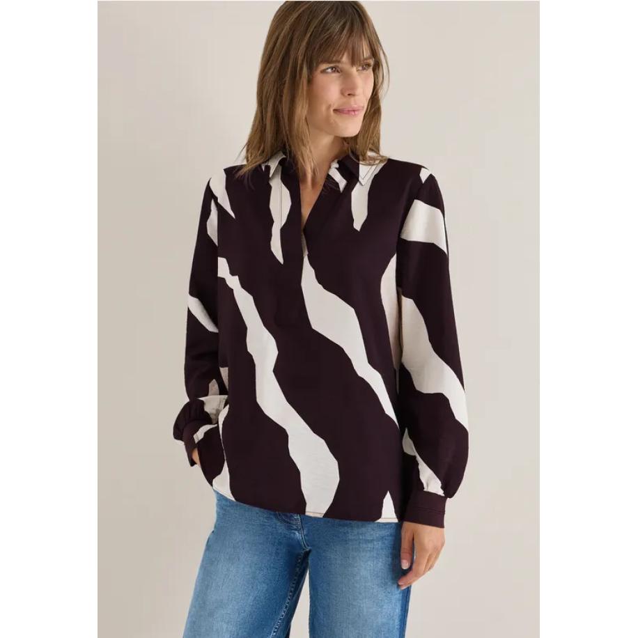 CECIL Bedrukte blouse met getapete manchetten Rood