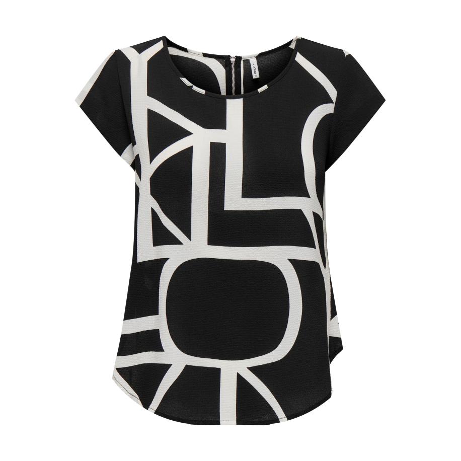 Only ONLY Blouse ONLVic zwart / wit -