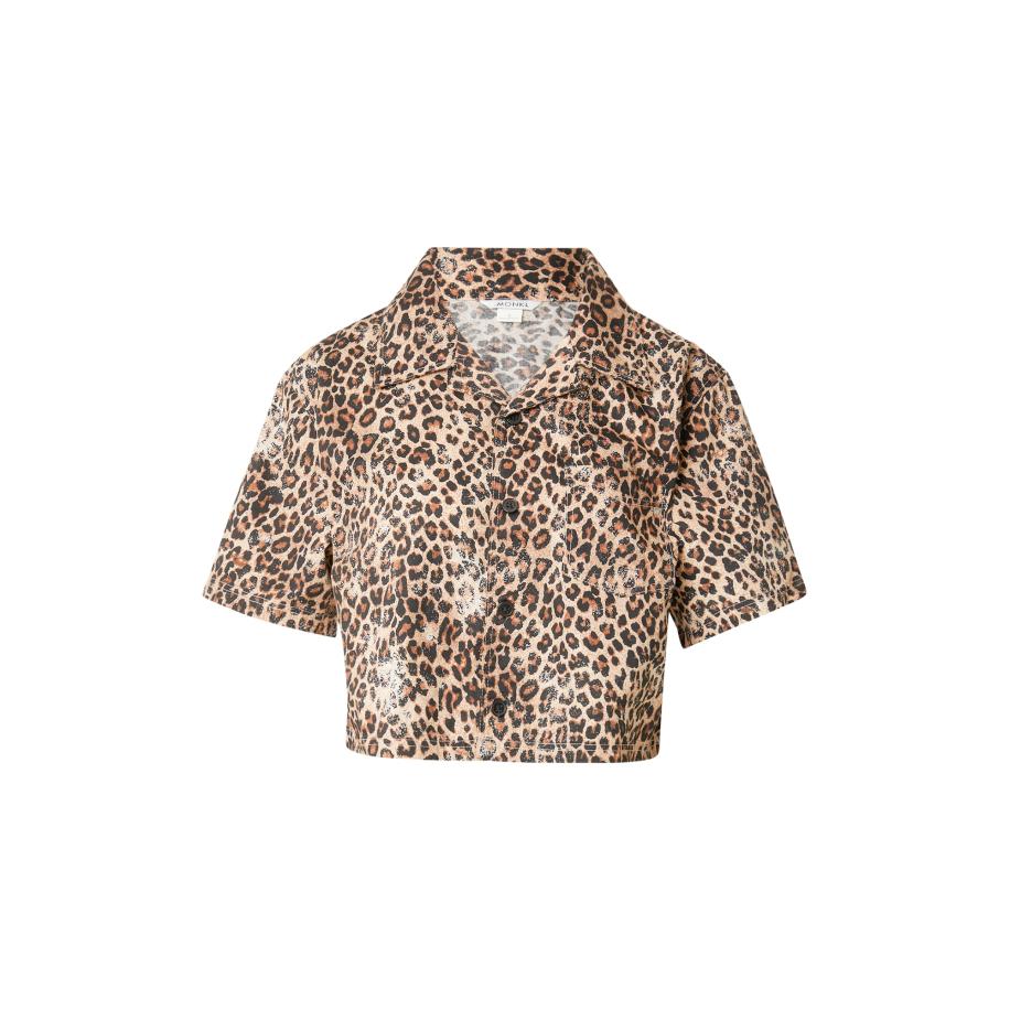 Monki Monki Blouse beige / cognac / zwart -