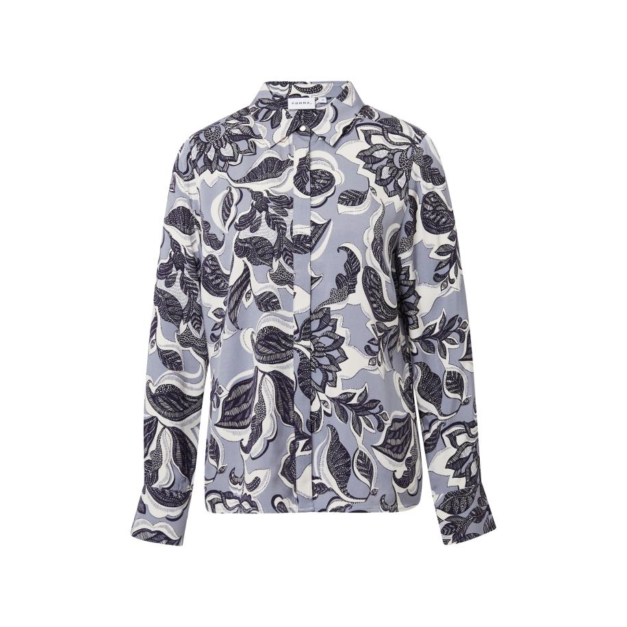 Comma COMMA Blouse hemelsblauw / zwart -