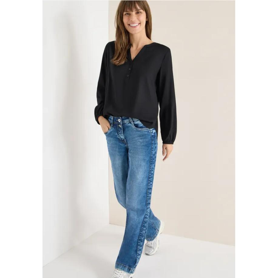 CECIL Blouse in effen kleur Zwart