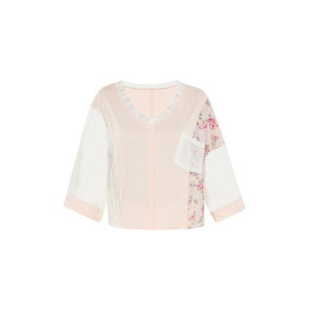 FELIPA FELIPA Blouse lichtblauw / rosa / lichtroze / wit