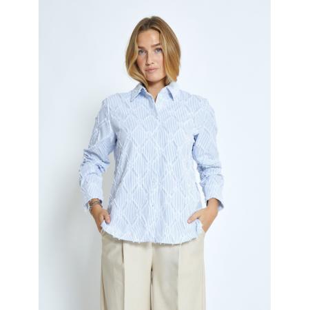 Minus minus Blouse Astra lichtblauw / wit