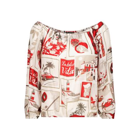 Monari monari Blouse beige / crème / rood