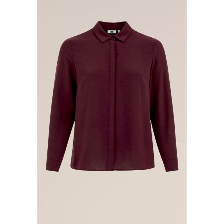 WE Fashion Dames regular fit blouse - Curve - Regular fit - Aubergine - Plus Size Maat: 44
