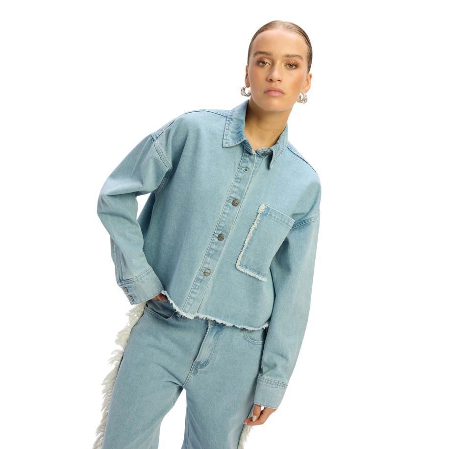Refined Department Oversized Cropped Blouse Mary Blauw