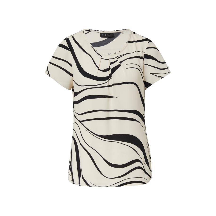 s.Oliver BLACK LABEL s.Oliver BLACK LABEL Blouse lichtbeige / zwart -