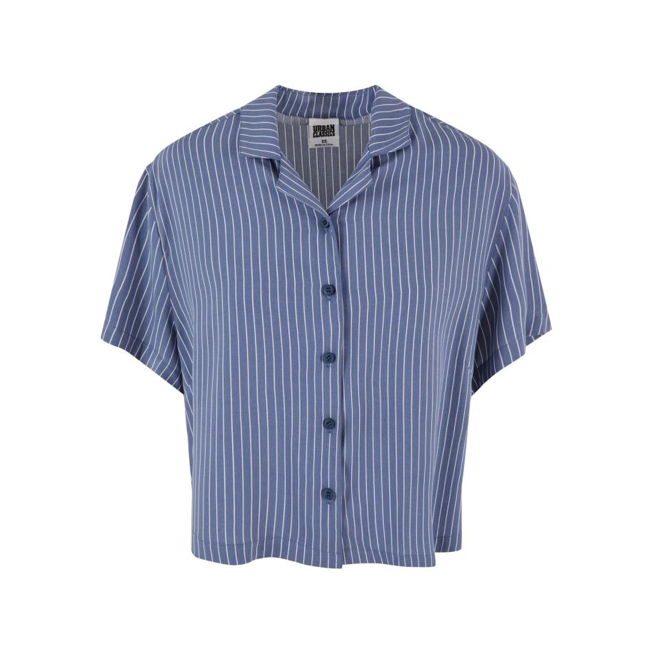 Urban Classics Urban Classics Blouse Resort blauw / wit -