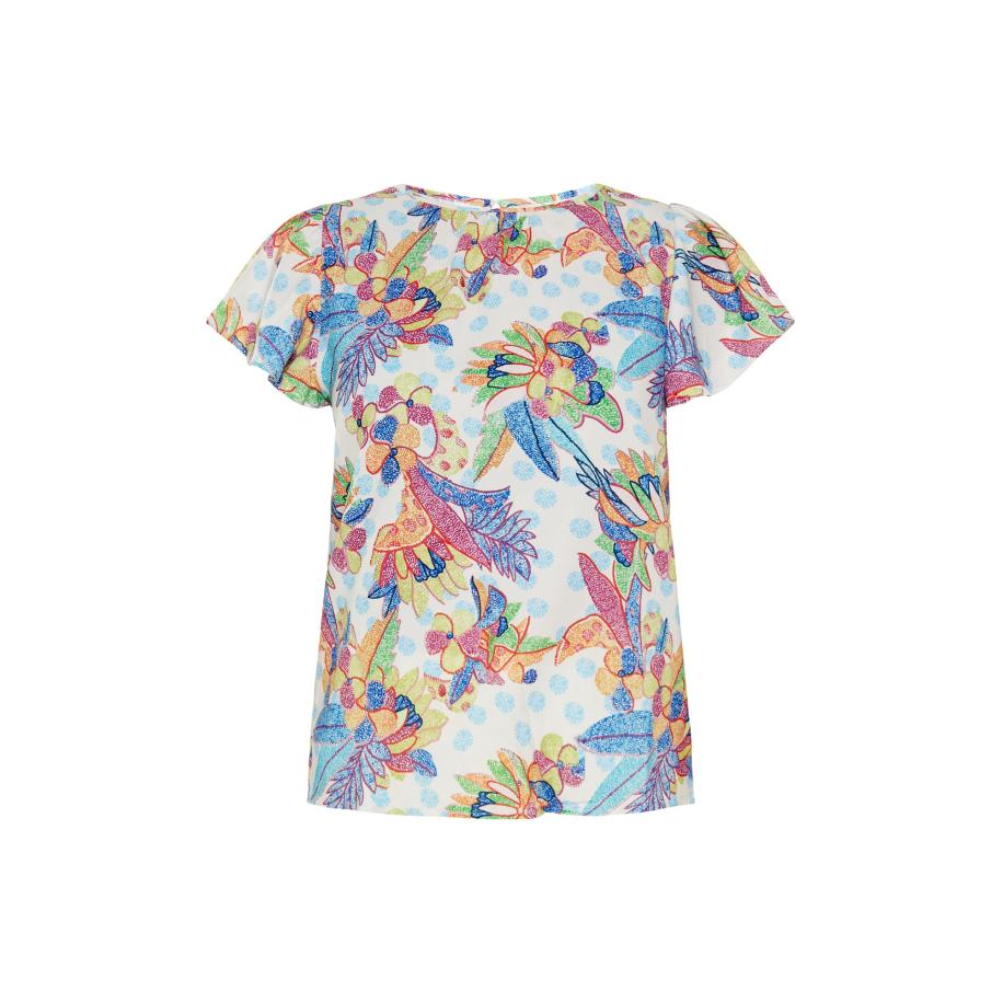 FELIPA FELIPA Blouse hemelsblauw / lichtgeel / groen / lichtrood -