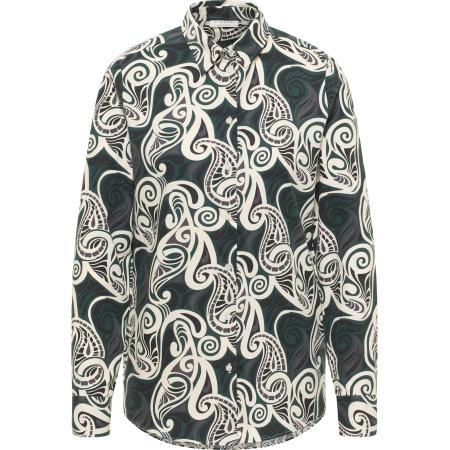 Eterna ETERNA Blouse crème / donkergroen / zwart