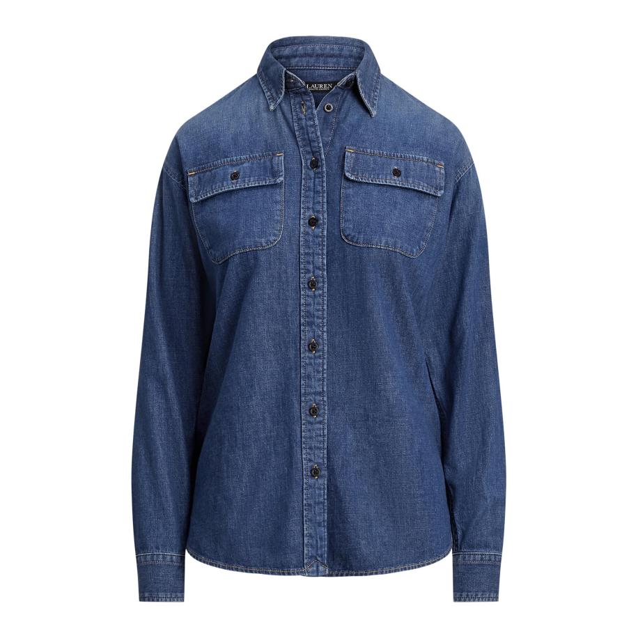 Lauren Ralph Lauren Lauren Ralph Lauren Blouse MESGART blauw denim -
